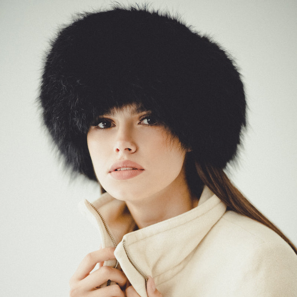 Red Fox Fur Roller Hat