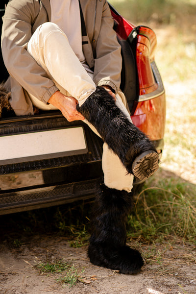 Black Beaver Fur Boots - Outdoor