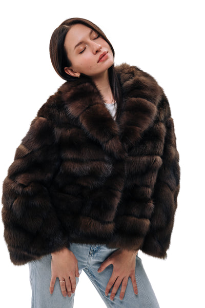 Brown Marten Fur Jacket