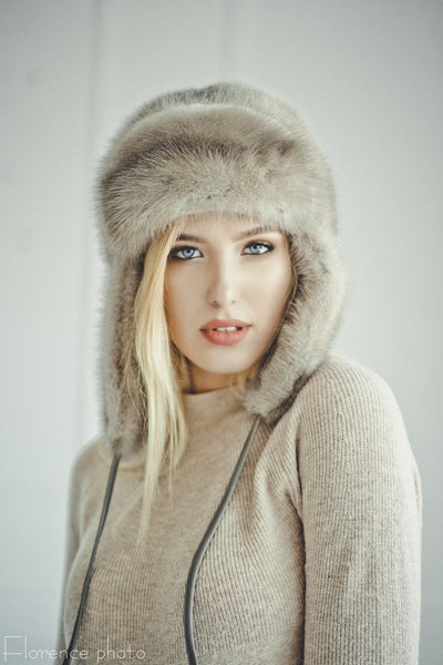 Black Mink Fur Hat