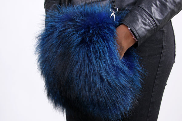 Emerald  Raccoon Fur Muff
