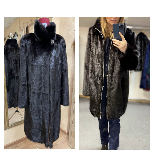Mink Coat to Elegant Collar Coat