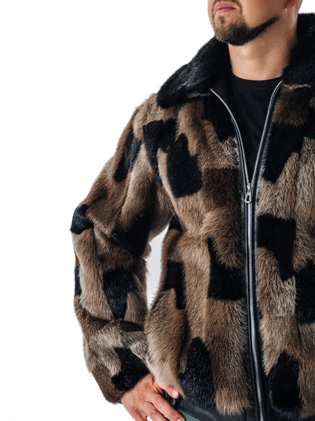 Otter Fur Bomber Jacket