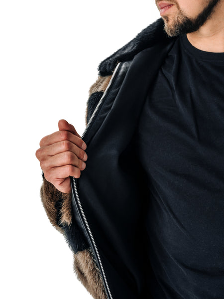 Otter Fur Bomber Jacket
