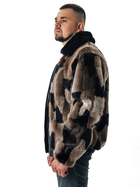 Otter Fur Bomber Jacket