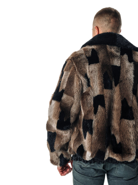 Otter Fur Bomber Jacket