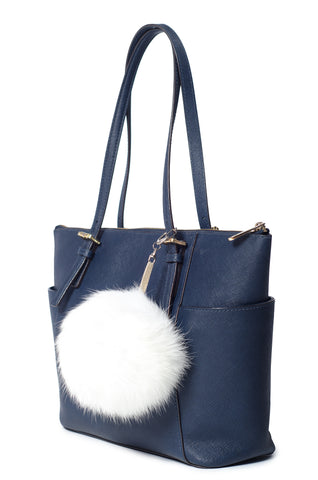 Raccoon Fur Bag Charm (White)