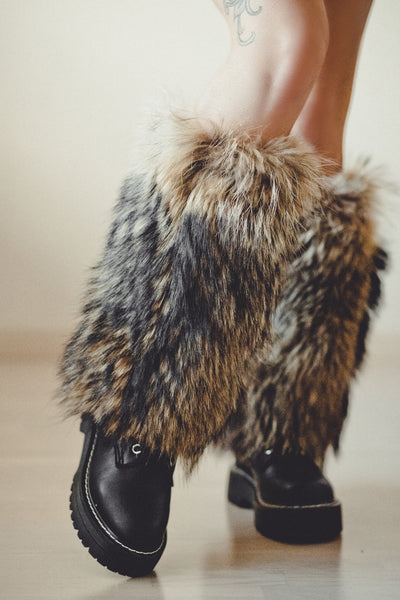 Raccoon Fur Leg Warmers