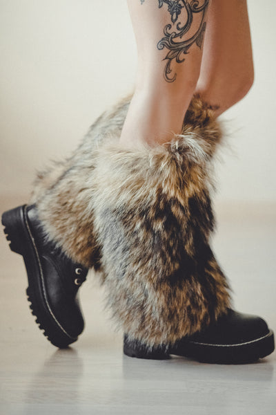 Raccoon Fur Legwarmers