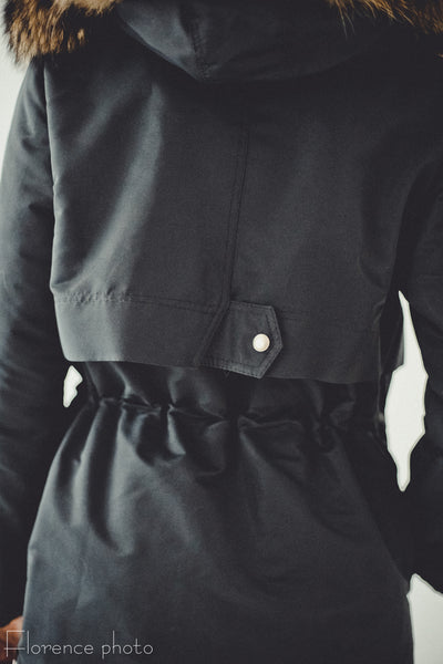 Black Rabbit Fur Parka