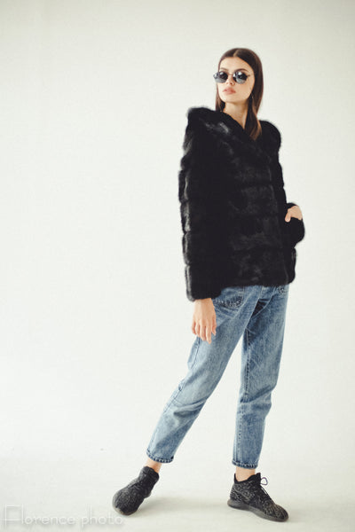 Hooded Mink Jacket