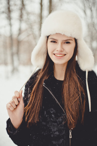 White Mink Fur Hat