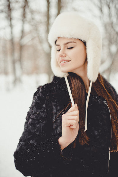 White Mink Fur Hat