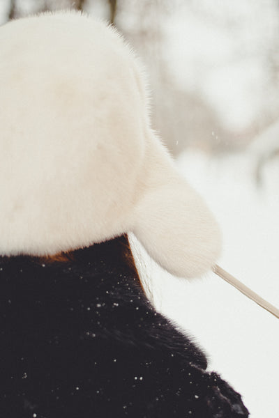 White Mink Fur Hat