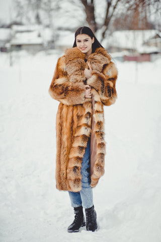 Fox Fur Long Jacket