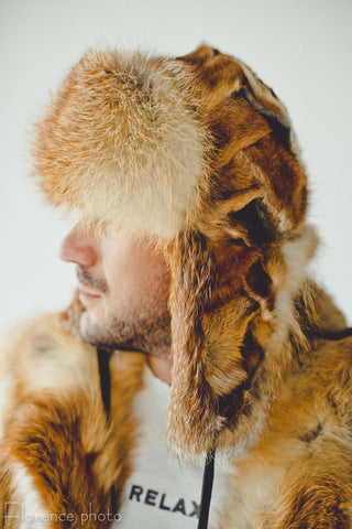 Fox Fur Ushanka Hat for Men
