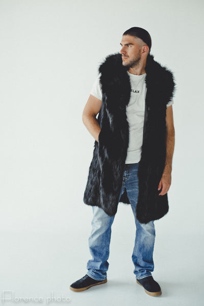 Black Fox Fur Vest