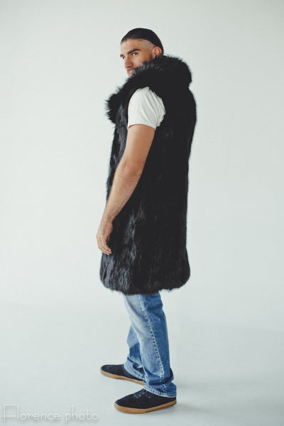 Black Fox Fur Vest