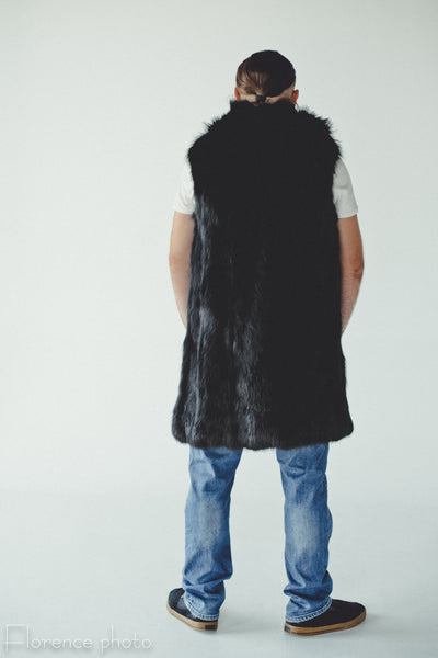 Black Fox Fur Vest
