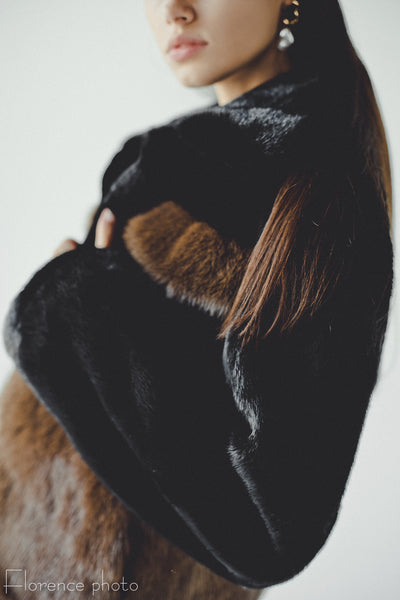 Black&Brown Otter Fur Jacket