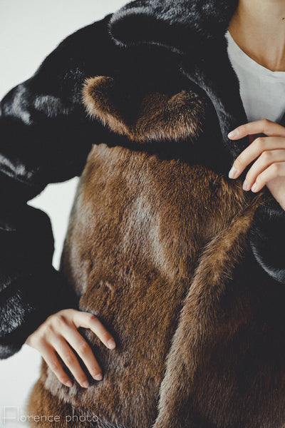 Black&Brown Otter Fur Jacket