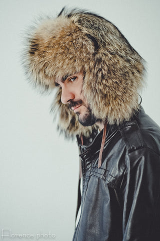 Raccoon Fur Ushanka Hat
