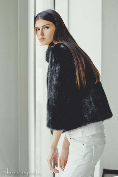 Black Mink Fur Jacket