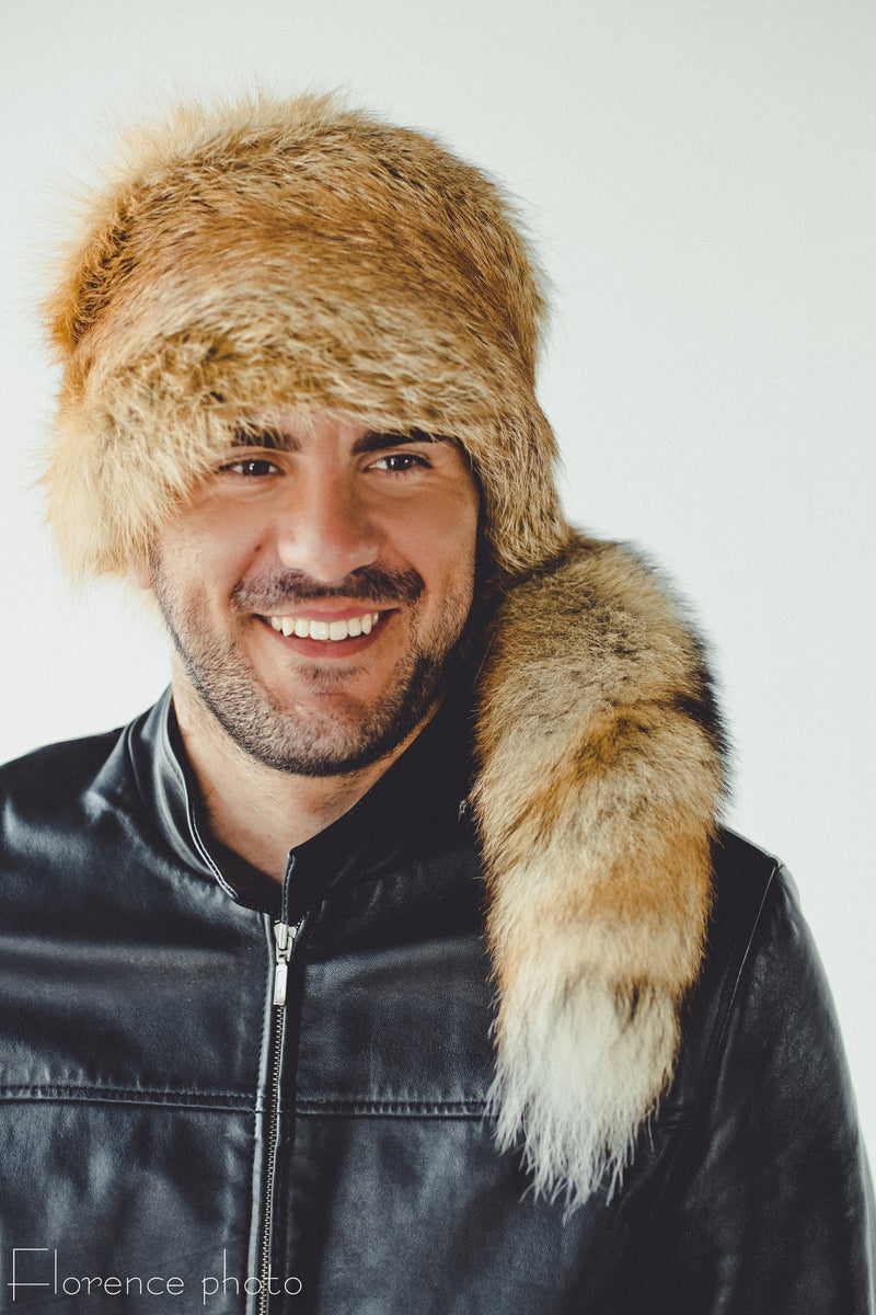 Fox Fur Hat for Men with Tail – Forestfox Fur Atelier