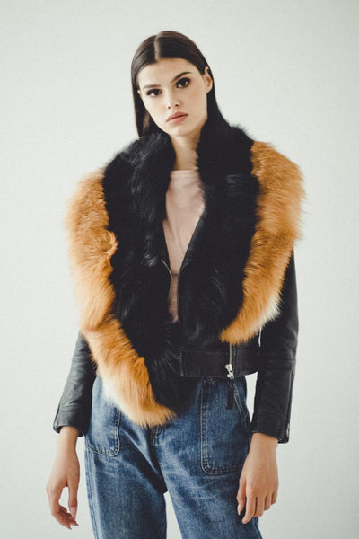 Black&Red Fox Fur Stole