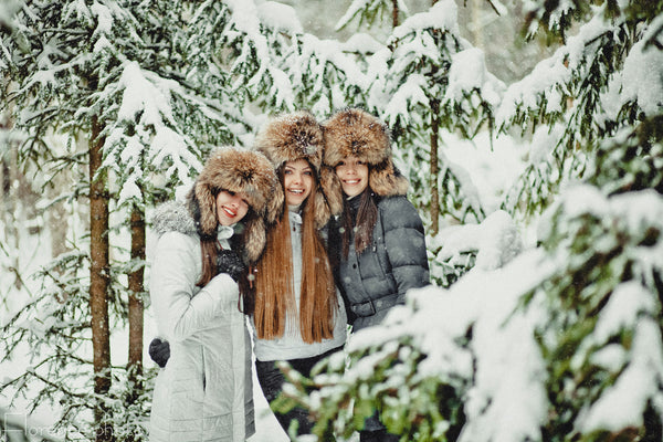 fur hat with earflaps