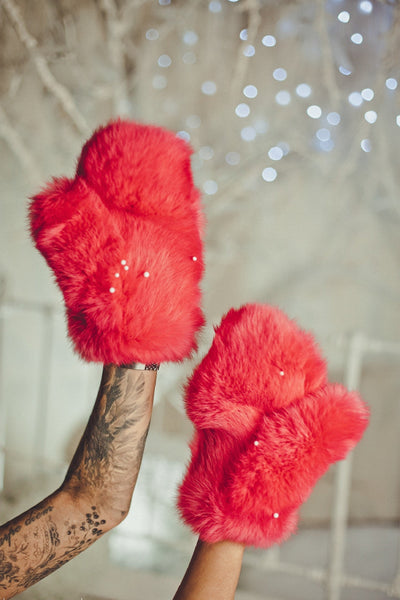 Red Fur Gloves
