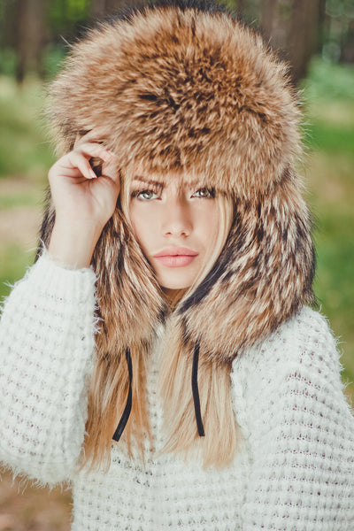raccoon fur hat