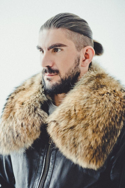 raccoon fur mens collar