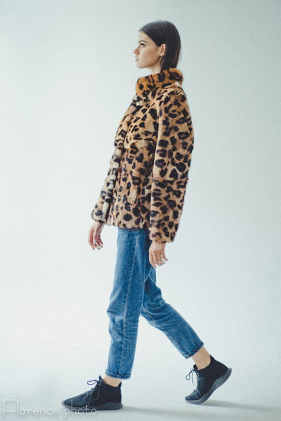 panther rabbit fur coat