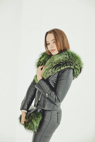Blue Raccoon Fur Collar