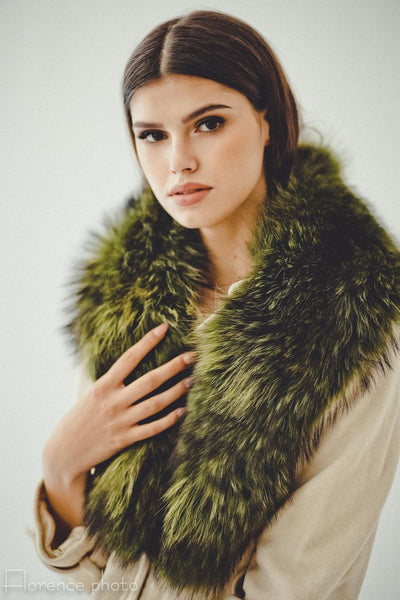 Black Raccoon Fur Collar