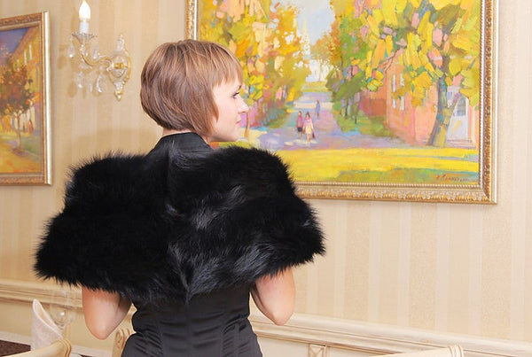Black Fox Fur Stole