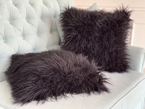 Faux Lama Fur Pillow Cover (Set of 2) (16x16 Inches)