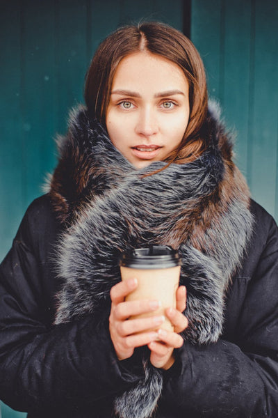 Blue Fox Fur Scarf