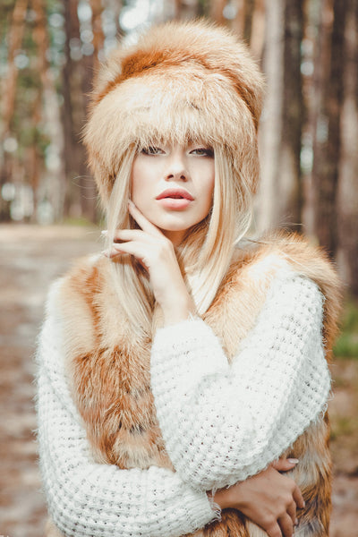 Fox Fur Hat with Tail