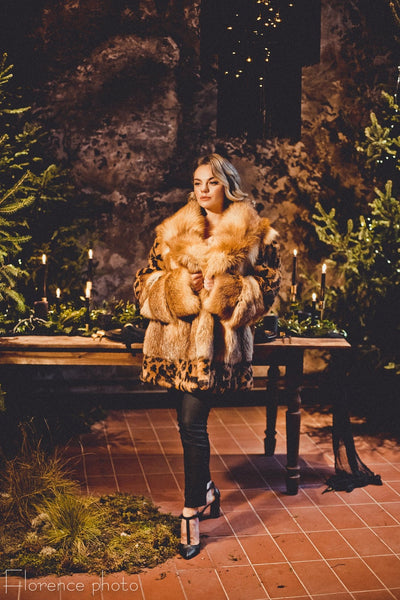 Leopard Print Fur Coat