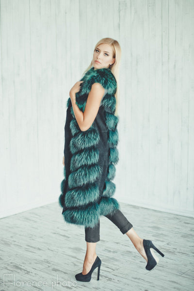 raccoon fur vest women
