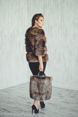 fur shopping bag for girls