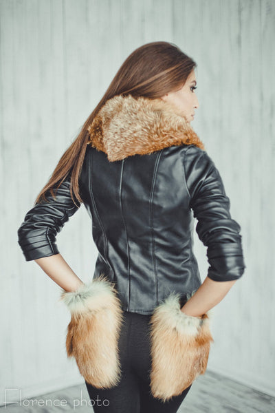 genuine fox fur collar