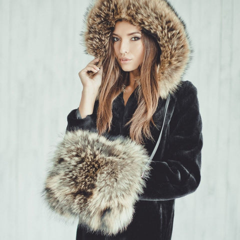 designer fur muff hand warmers for women