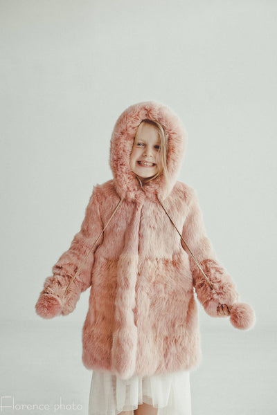 pink baby boy fur coat