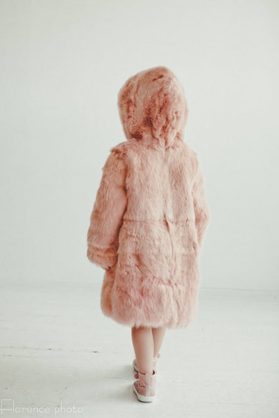 cheap rabbit fur kids jacket