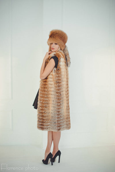 fox fur vest women