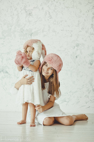baby fur hat with earflaps