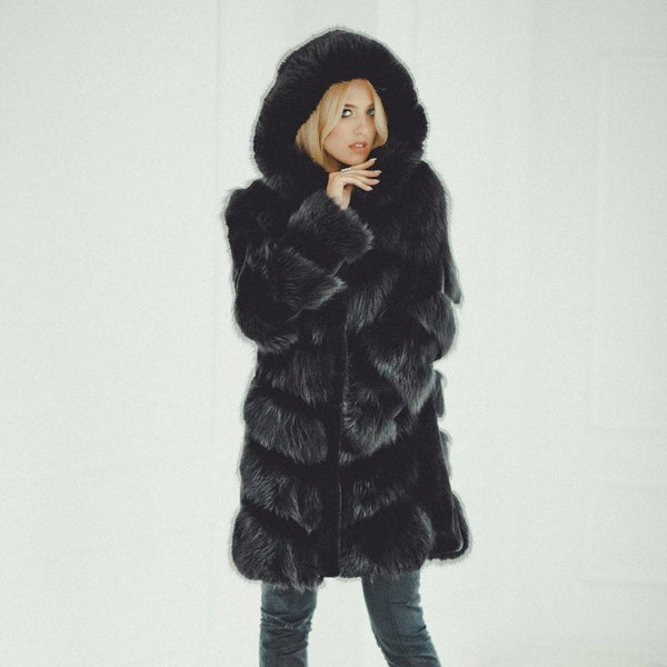 black for fur jacket